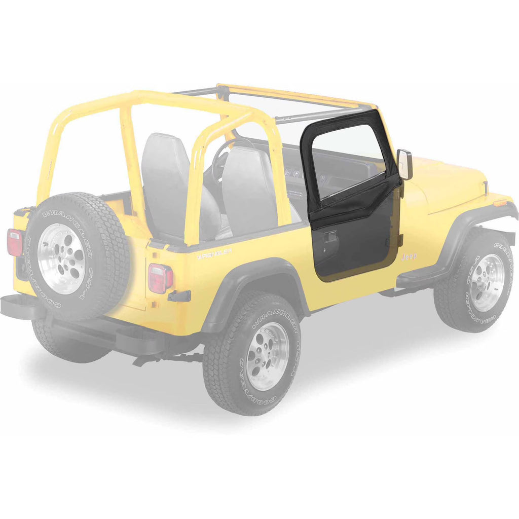 Black Vinyl Soft Upper Doors for Factory Soft Top with Steel Half Doors P94487