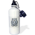 Gray and White 21 oz Sports Water Bottle L4430