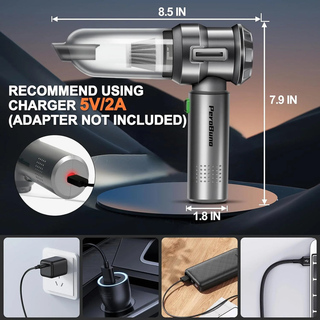 Handheld Vacuum Cordless, 18KPA Rechargeable Car Vacuum & Air Duster with 3 Gear V345265