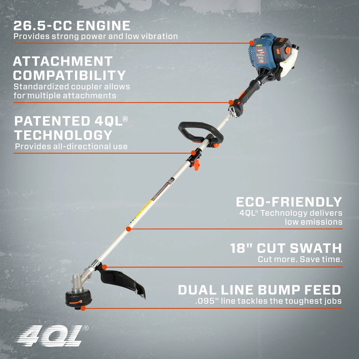 31 cc 4-Cycle Gas Powered String Trimmer X73595