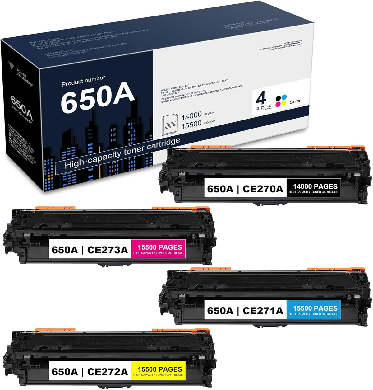 4 Pack Remanufactured Toner Cartridge for HP Enterprise Printers K353231