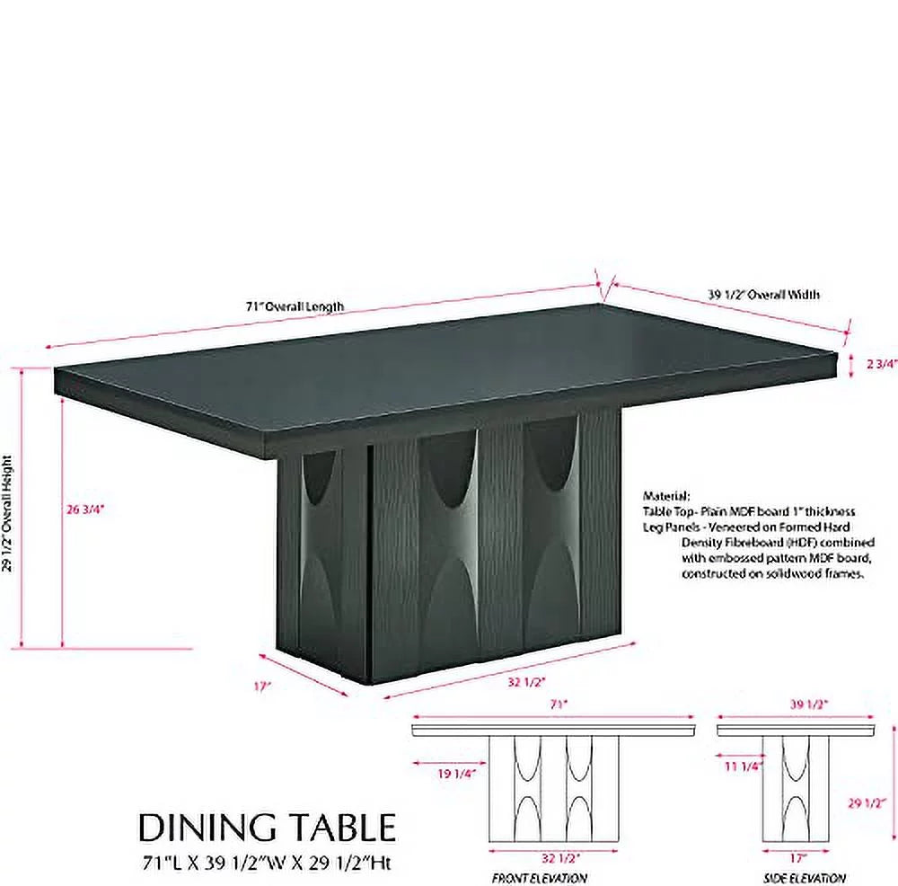7-Piece Rectangular Pedestal Wood Dining Set R6184