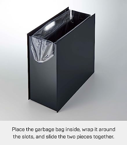 White Plastic Tall Trash Can with Handle O387