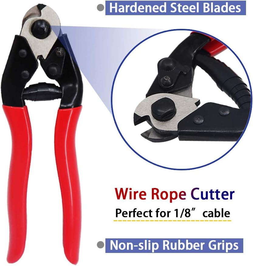 1/8 T316 Stainless Steel Cable with Cutter, 600FT 7 x 7 Strands Wire Rope G6946