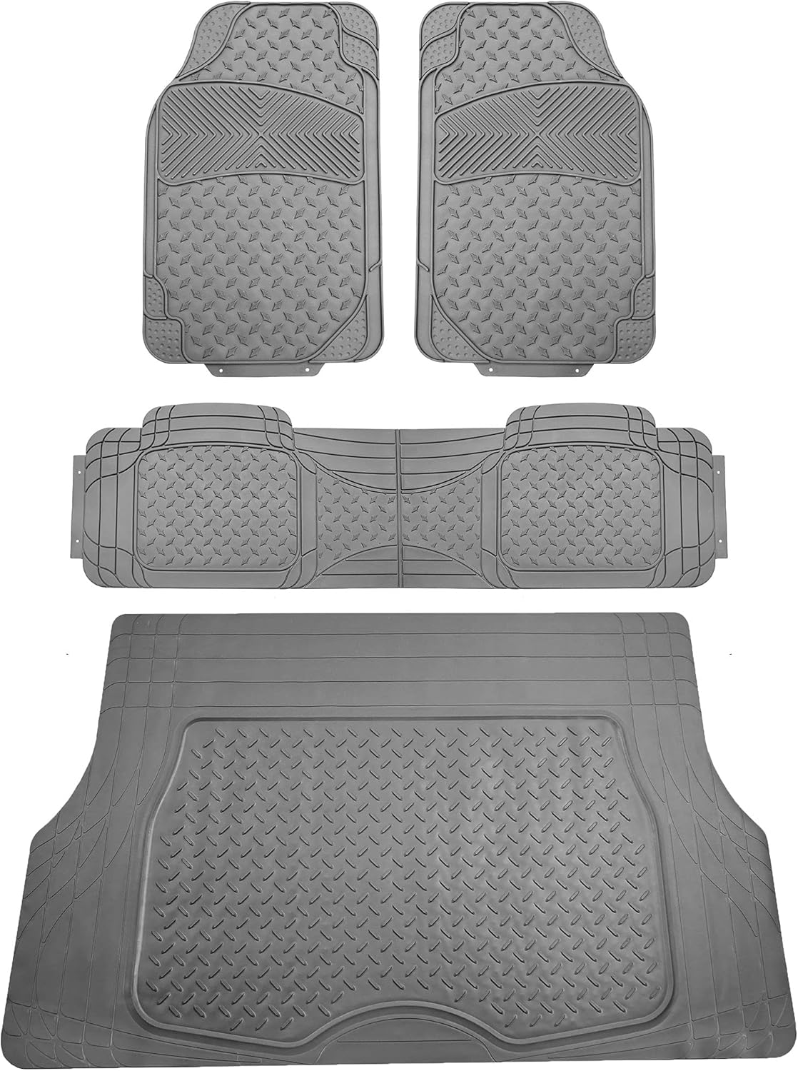 Beige Trimmable All Weather Car Floor Mats with Cargo Liner M3994
