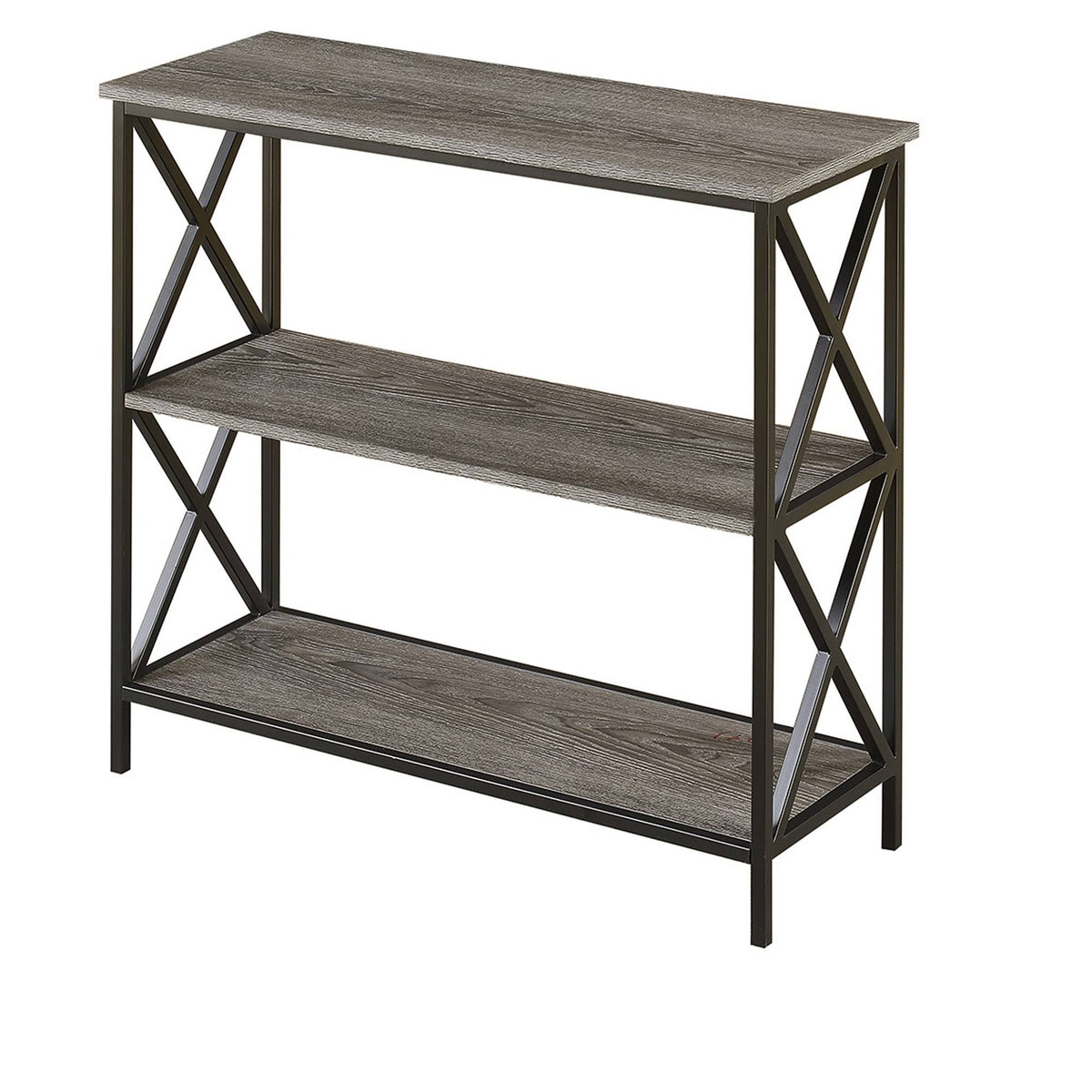 3-Tier Weathered Gray Bookcase W187613