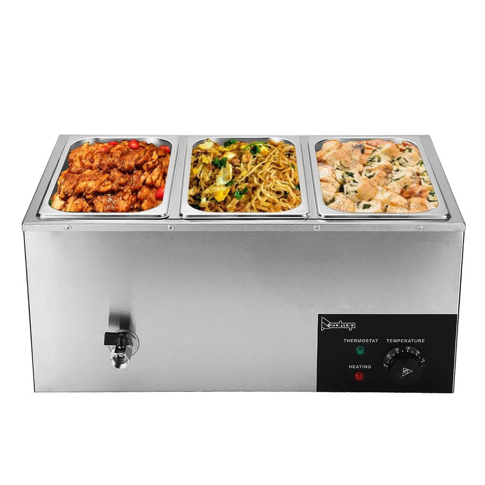 6.9Qt Electric Food Warmer with 3 Food Pan Y62862