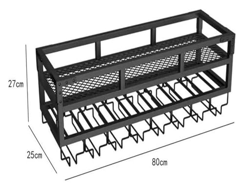 2-Layer Wall Mounted Wine Rack with LED Light V735909
