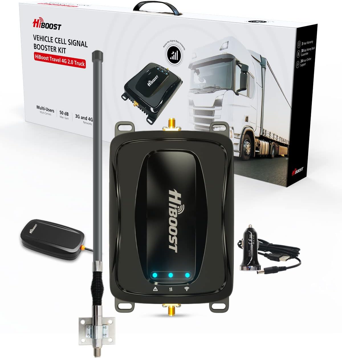 Car Cell Phone Booster with Magnetic Roof Antenna T3086