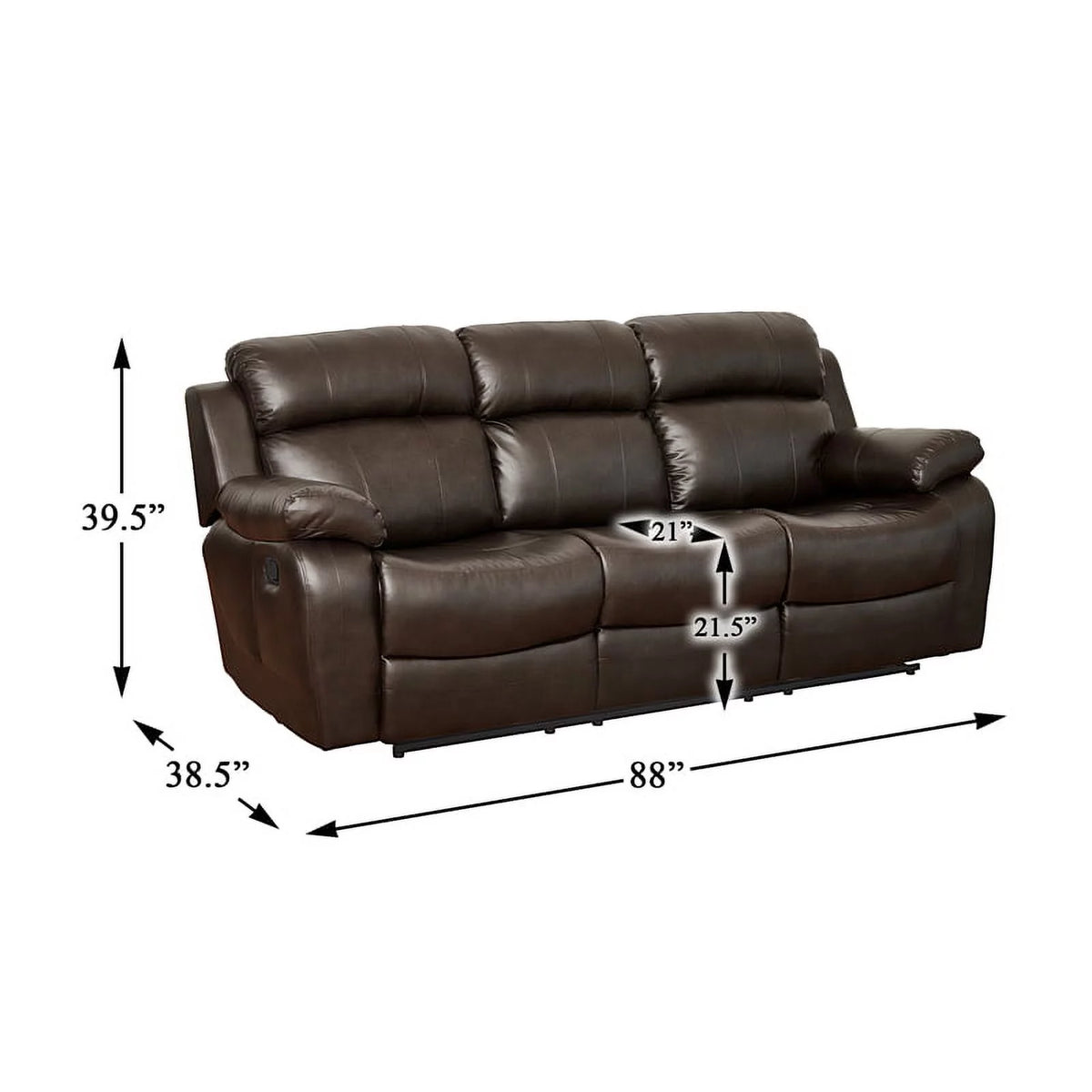 Brown Double Reclining Sofa with Cup Holders N2525