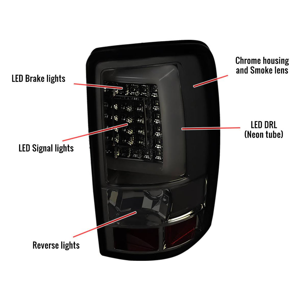 Smoke Lens LED Tail Lights Pair T470746