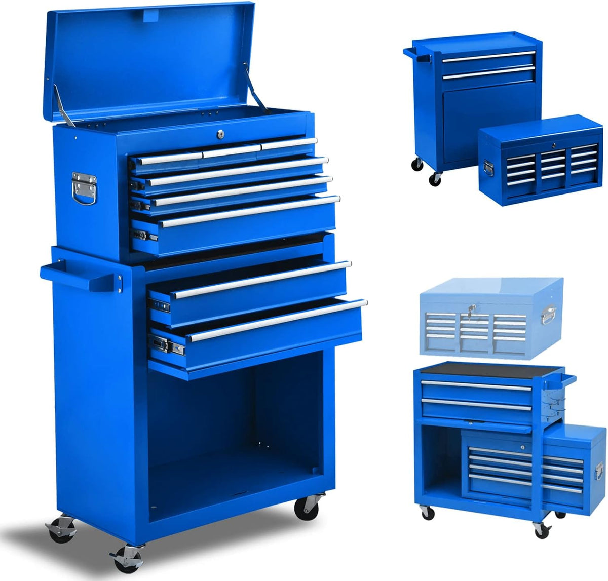 Orange Rolling Lockable Tool Chest with 8 Drawers S17203