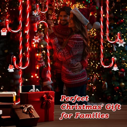 20 Pack 110 LED 41 inch Solar Candy Cane Pathway Lights with 8 Modes C728