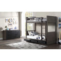 Twin over Twin Bunk with 2 Drawers Oak Gray V31172