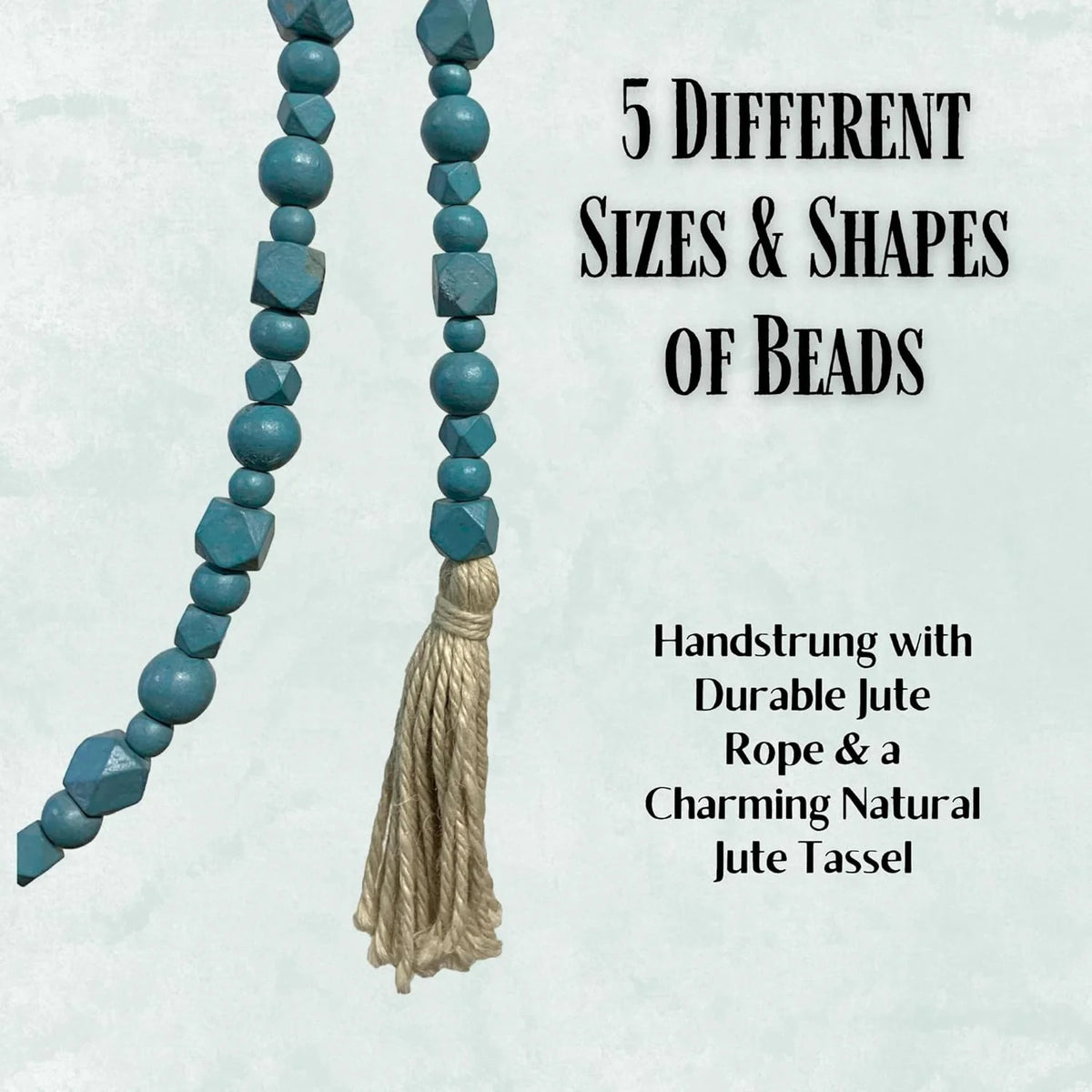 Wooden Bead With Jute Tassels Z693