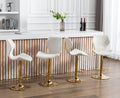Cream Velvet Swivel Bar Stools Set of 4 S178