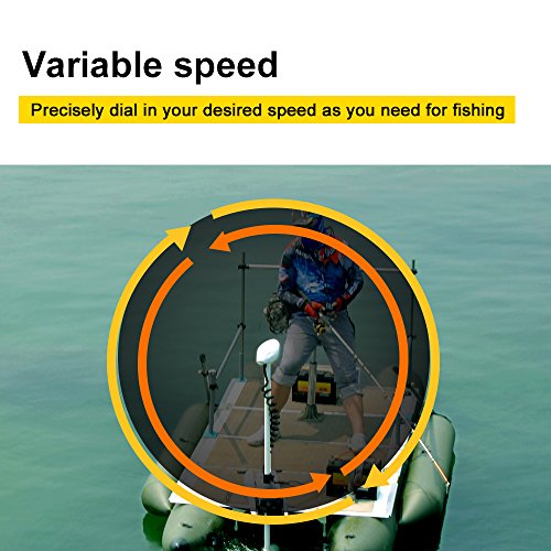 White 12V 55LBS 54 Inch Bow Mount Trolling Motor with Remote Control Y34037