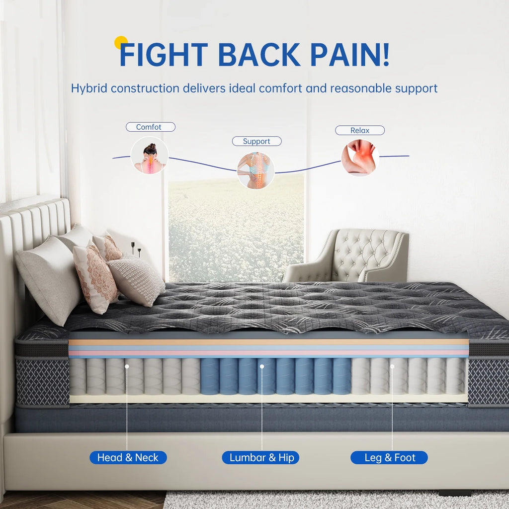 10 Full Hybrid Memory Foam Pocket Spring Mattress L49749