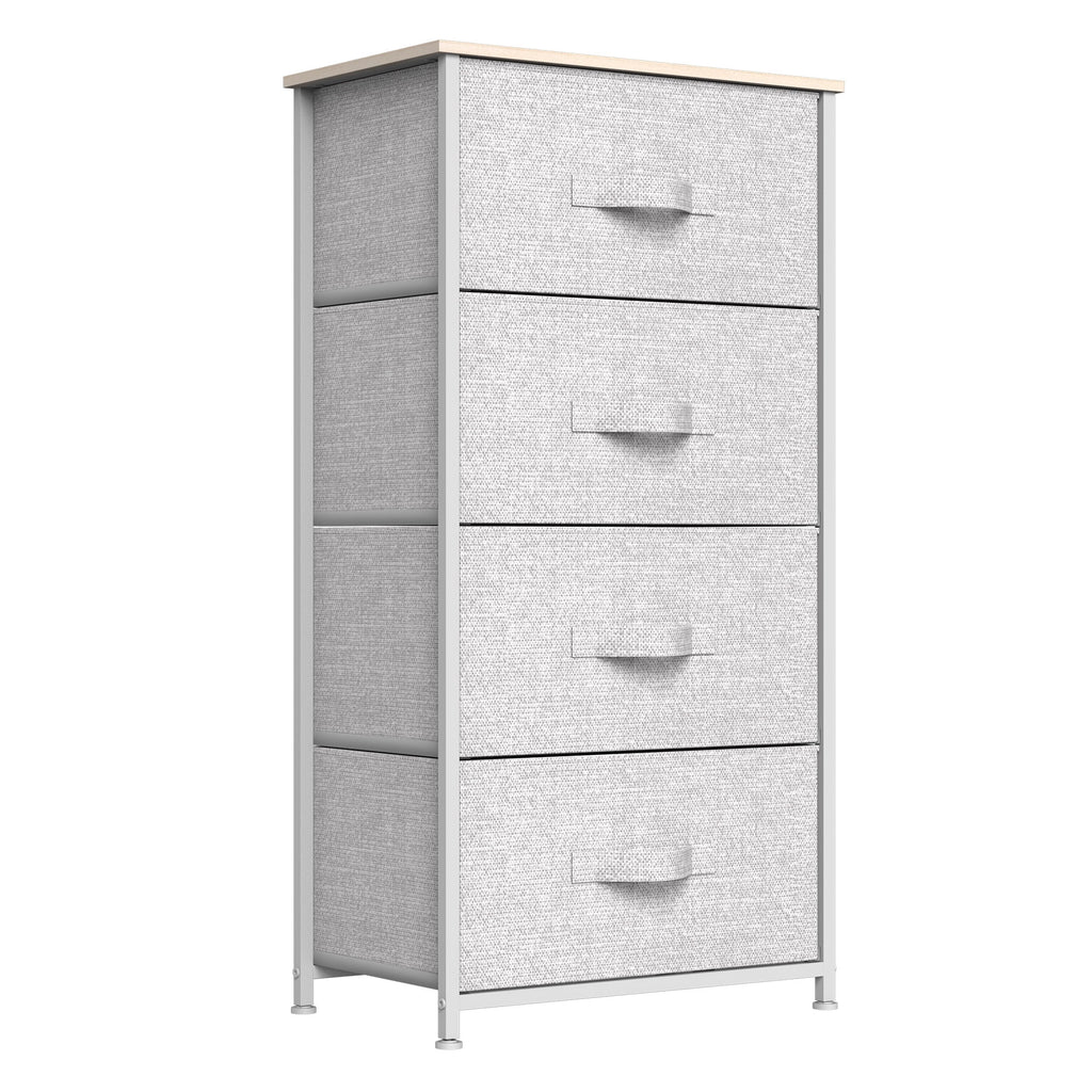 4 Drawers Dresser Storage Tower Black Grey E3423