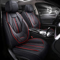 Black-red PU Leather 5 Seats Full Set Car Seat Covers C956975
