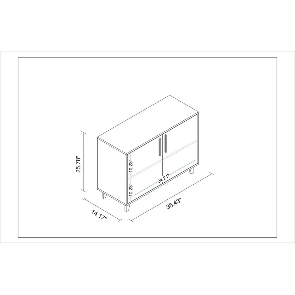 White Double Side Cabinet with 2 Shelves J9278