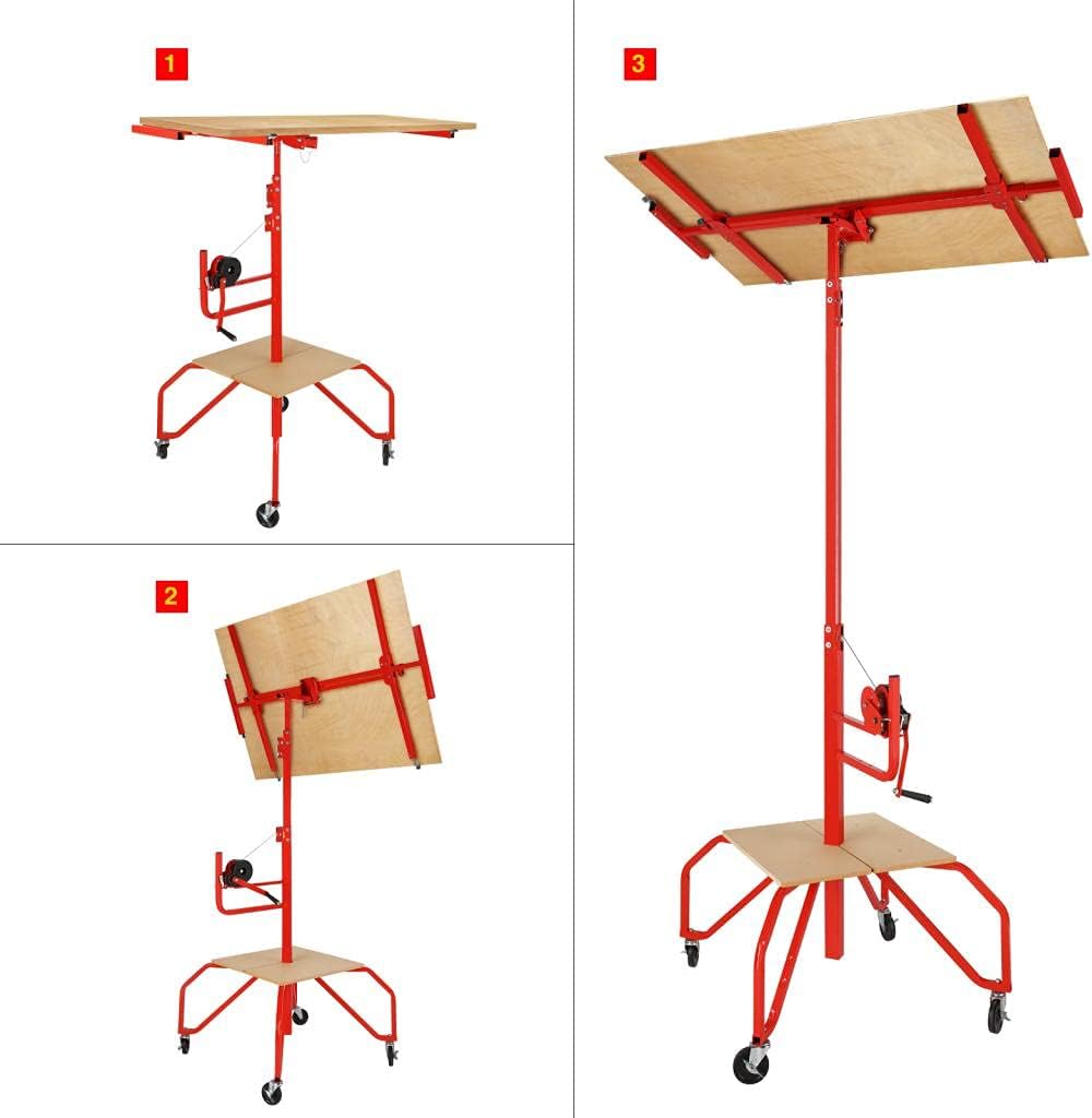 Drywall Lift Rolling Panel Hoist Jack Lifter 11FT B25017