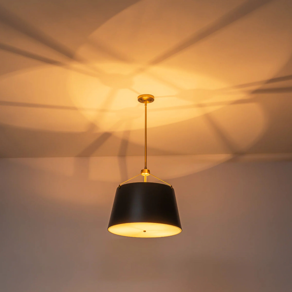 3-Light Dimmable Aluminum Drum Pendant P5743