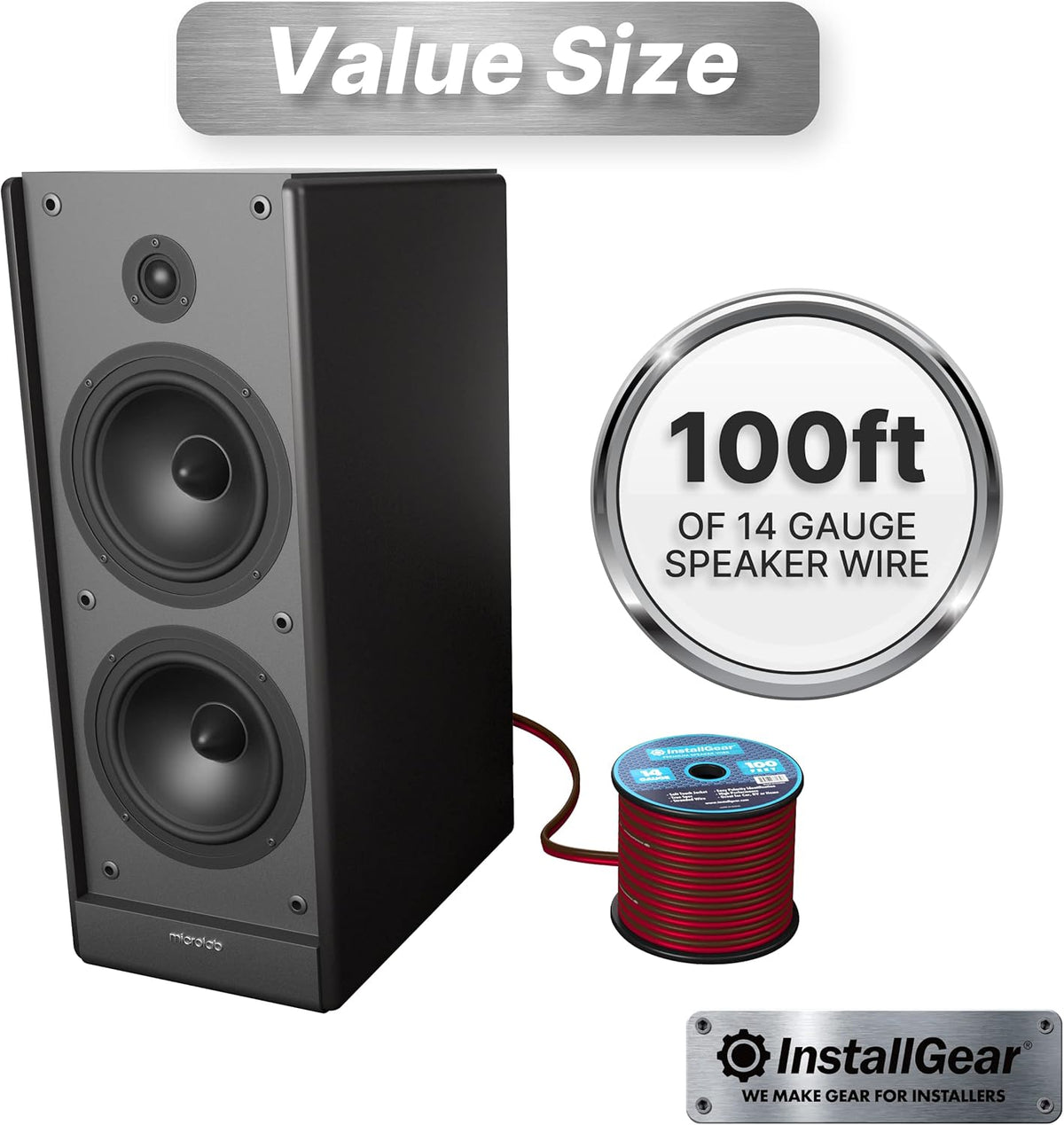 14 Gauge 100ft Speaker Wire Red/Black with 12 Banana Plugs Z318