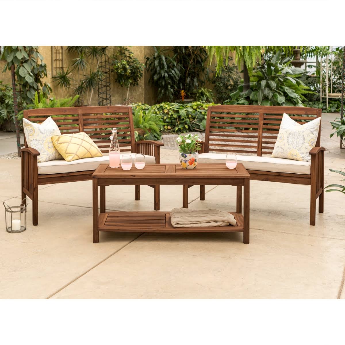 3-Piece Acacia Wood Patio Conversation Set G78900