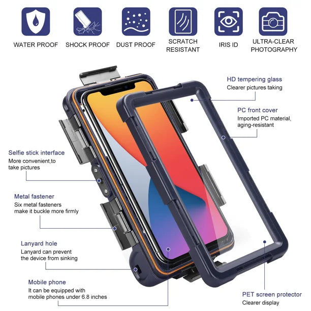 Waterproof Protective Case for Phones Up to 6.9 Inch O201