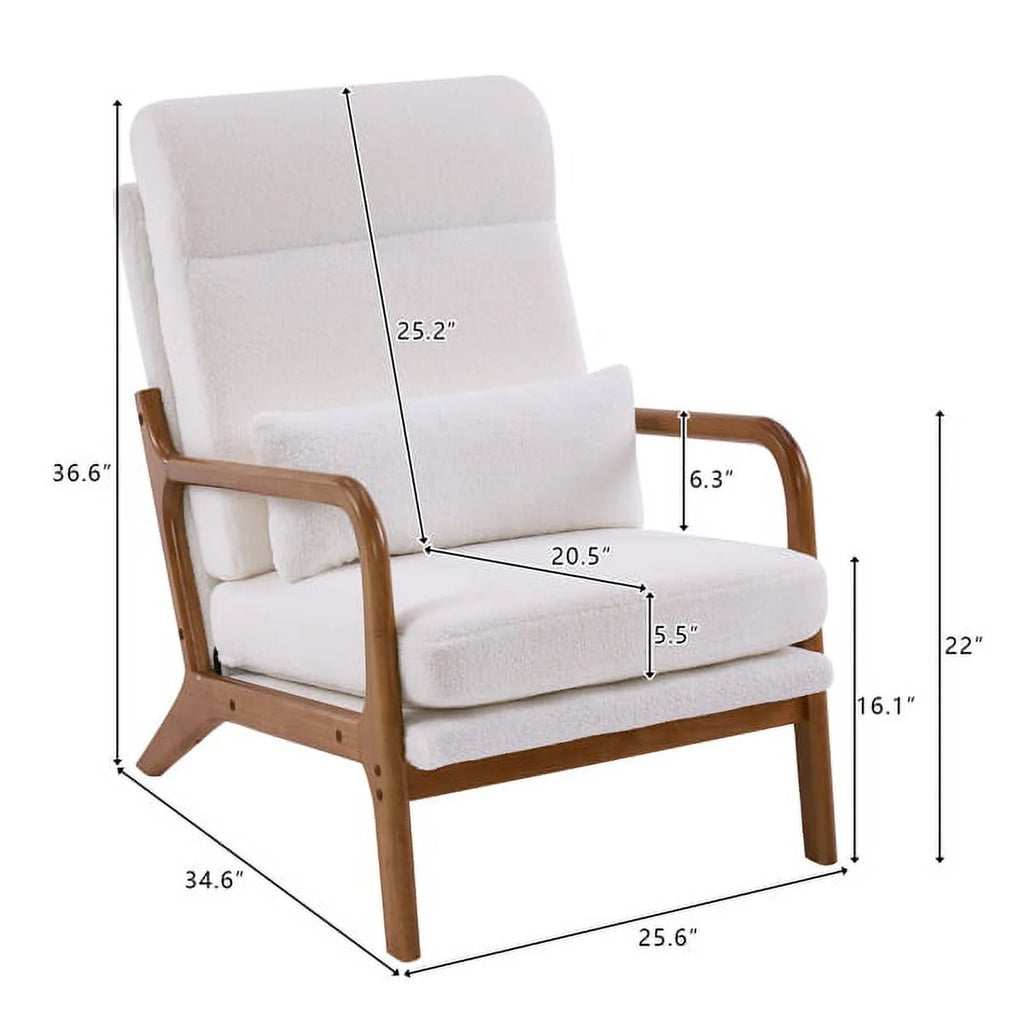 Mid-Century Modern Accent Chair with Lumbar Pillow E9586