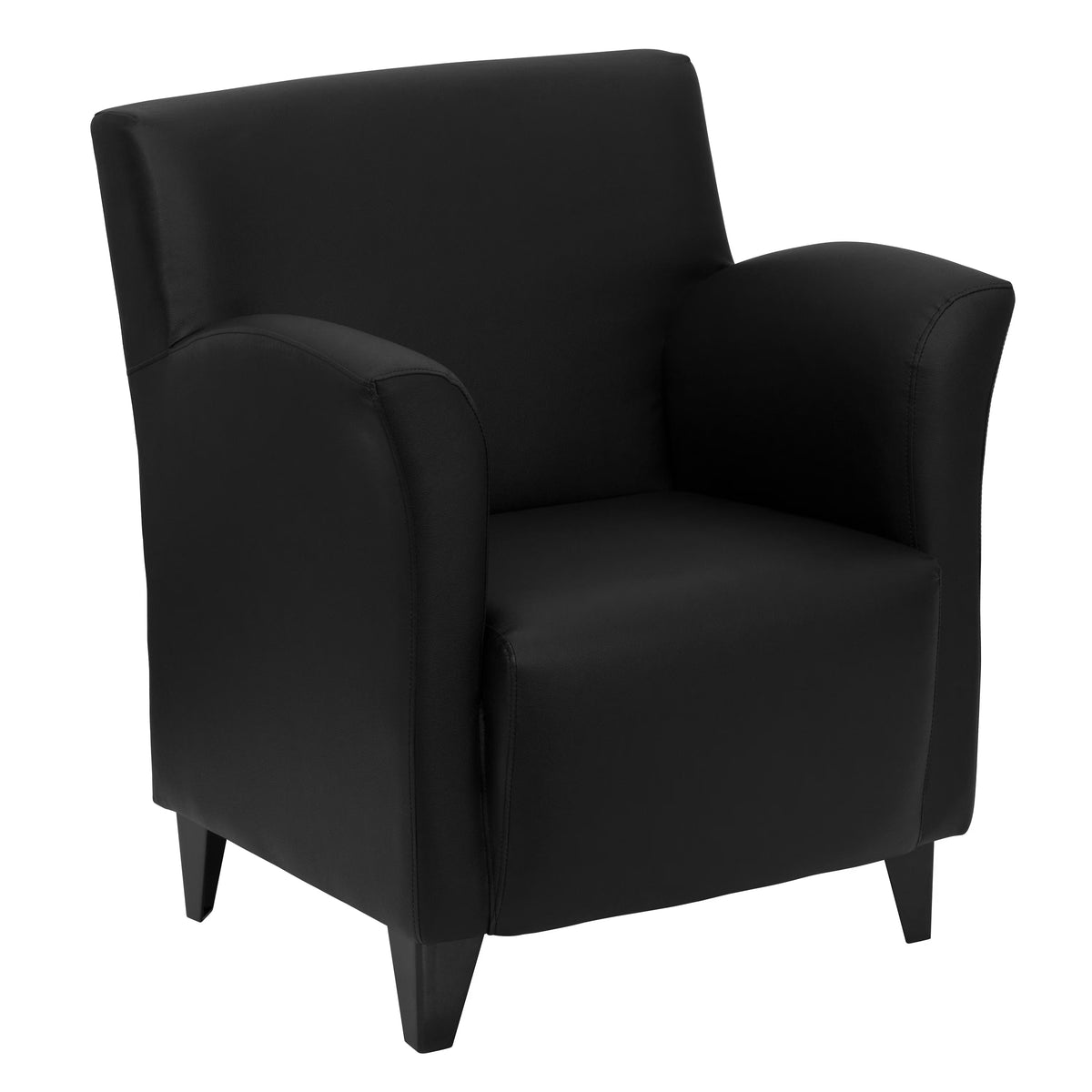 Black LeatherSoft Lounge Chair with Flared Arms F441