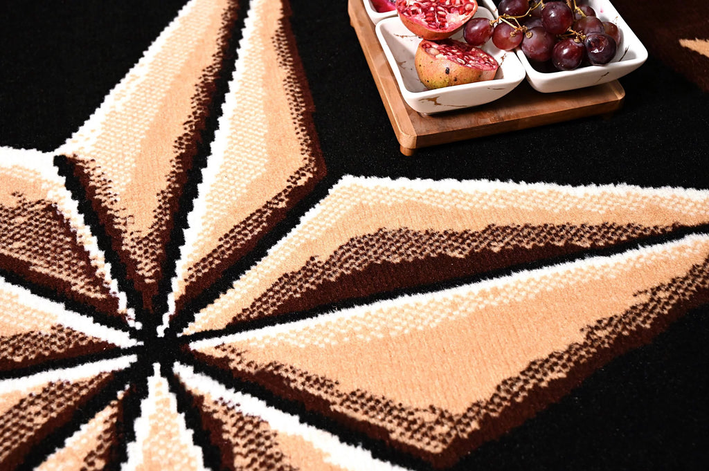 Black 2 ft. x 8 ft. Western Star Area Rug E952