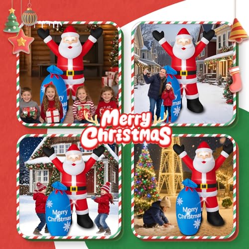 Inflatable Santa Claus Christmas Yard Decor with LEDs L824
