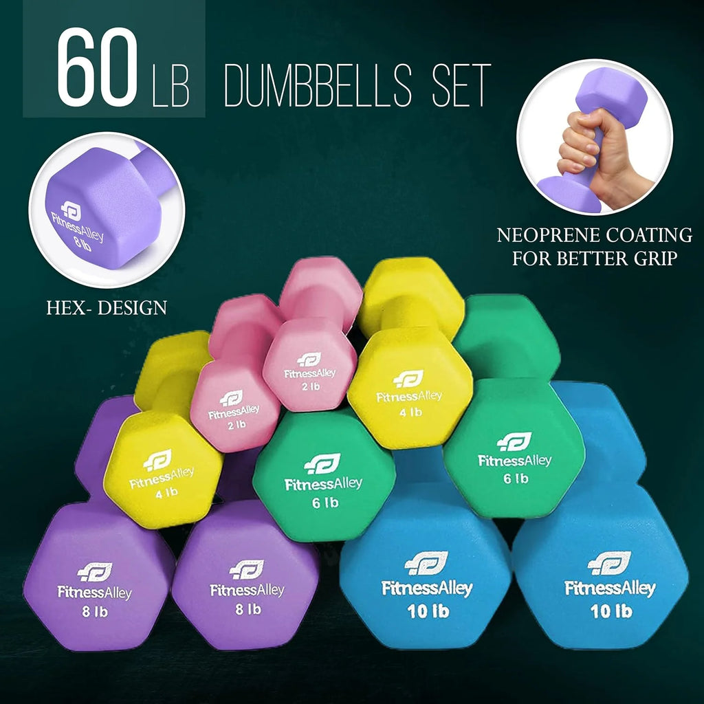 Neoprene Hex Dumbbells Set D69083
