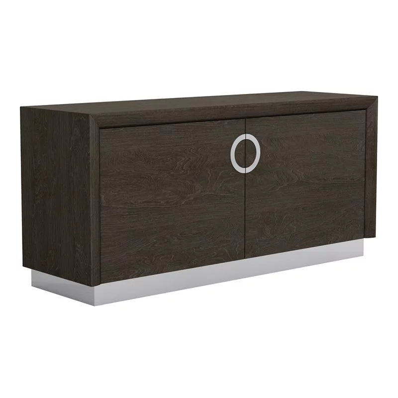 72" High Gloss Gray Lacquer Wood Buffet P53776