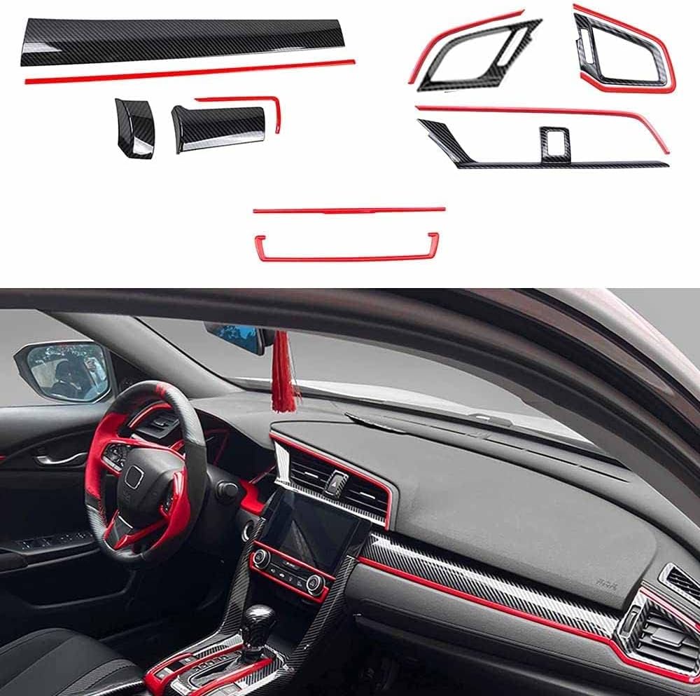 Carbon Fibre ABS Air Conditioning Outlet and Panel Instrument Panel for 10th Gen Honda Civic 2016 2017 2018 2019 2020 2021 N720