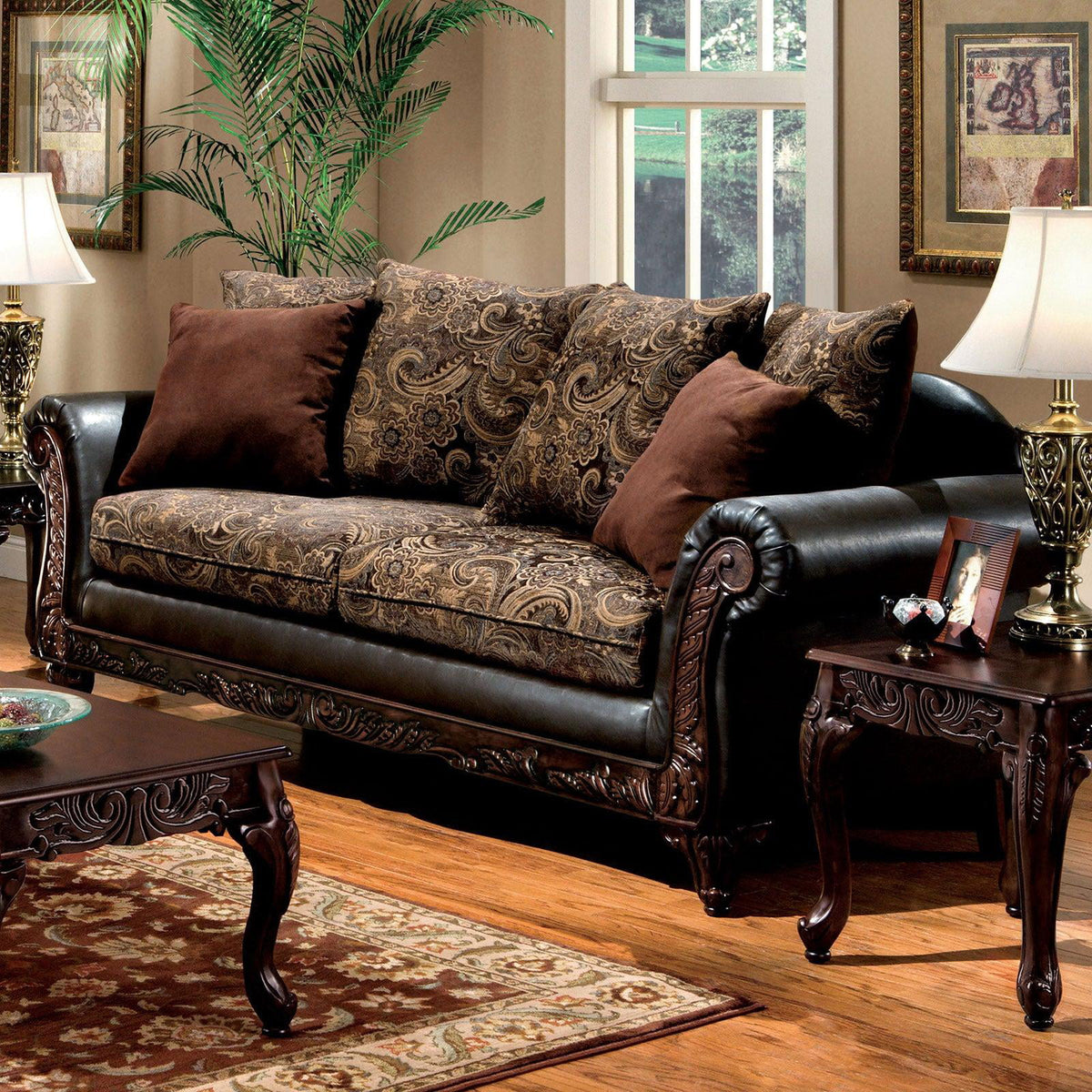 Brown & Espresso 5pcs Living Room Set I629386