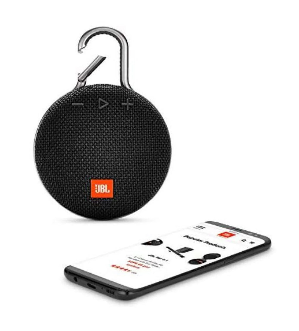 Black Portable Bluetooth Speaker with Carabiner I4705