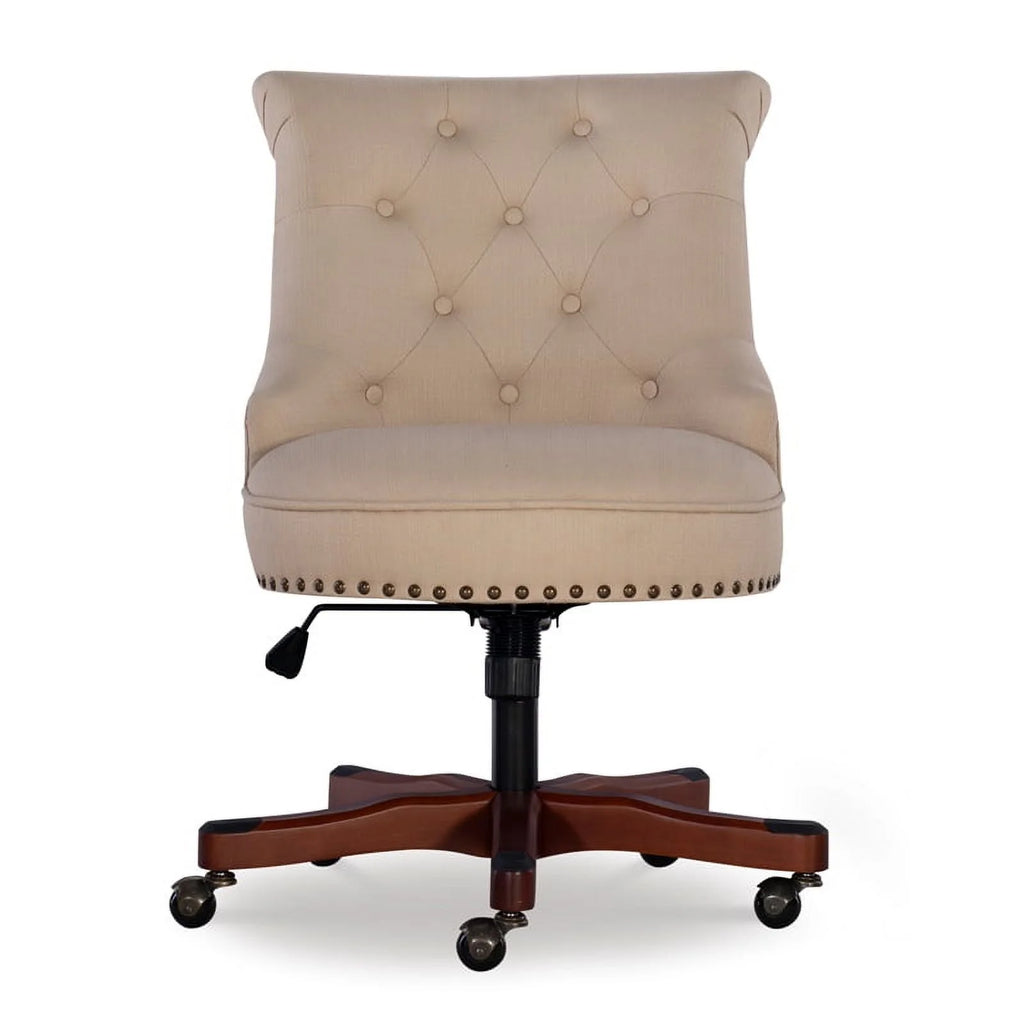 Wood Upholstered Office Chair Beige U248