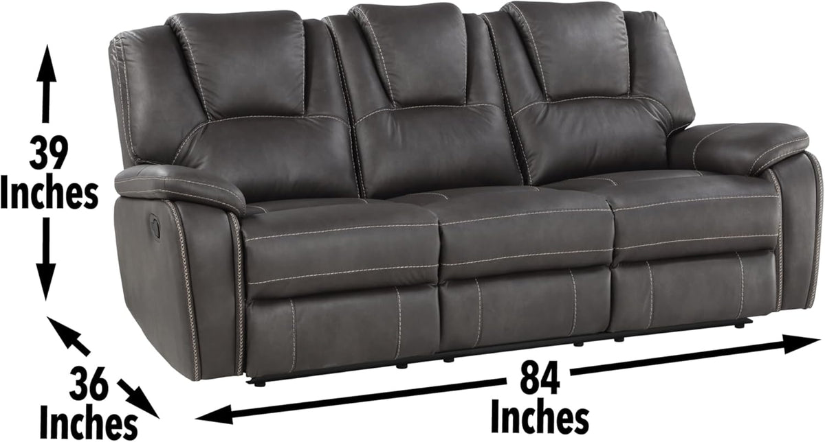Charcoal Reclining Loveseat and 3-Seat Sofa Set Z851315