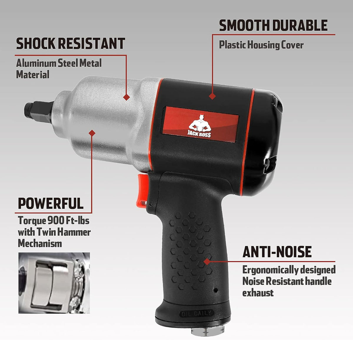 1/2-Inch Drive Air Impact Wrench with 8 Sockets & Case S68686