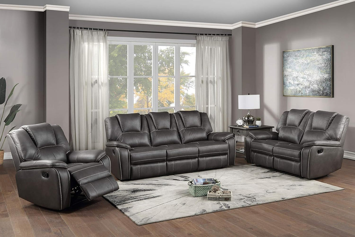 Charcoal Reclining Loveseat and 3-Seat Sofa Set Z851315