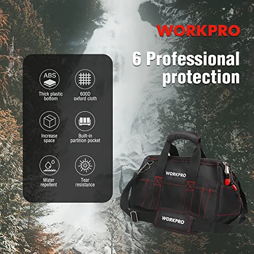 16-inch Wide Mouth Tool Storage Bag with Water Proof Rubber Base M437754