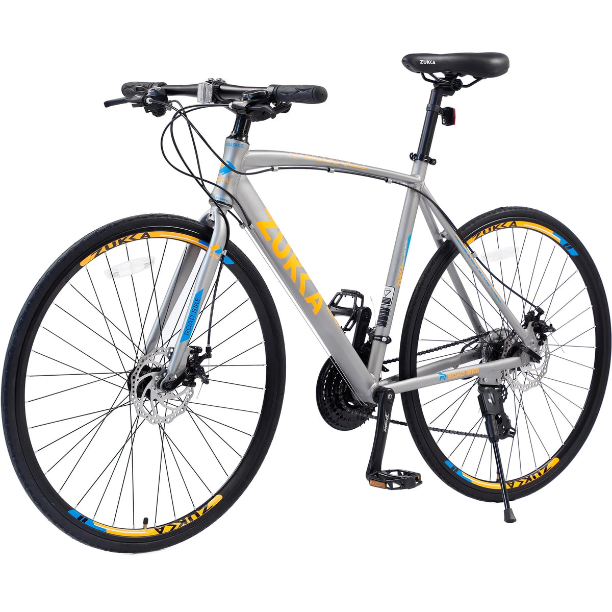 24 Speed 700C Road Bike with Aluminum Frame Disc Brakes, Blue K8670