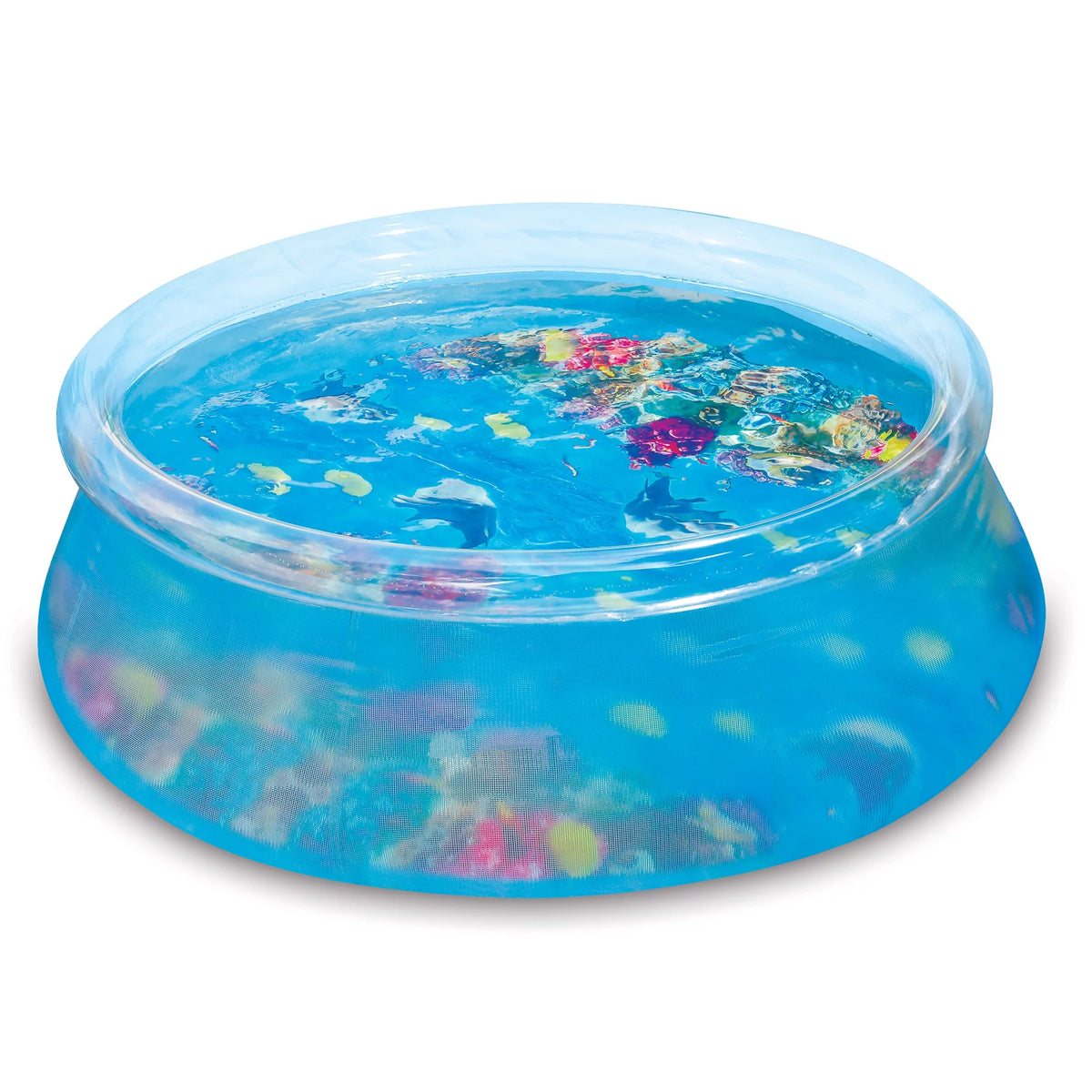 8-Foot Round Transparent Above Ground Pool with Goggles H7196