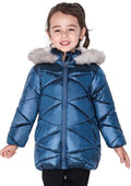 Girls Hooded Sherpa Lined Lightweight Puffy Waterproof Jacket Q20817