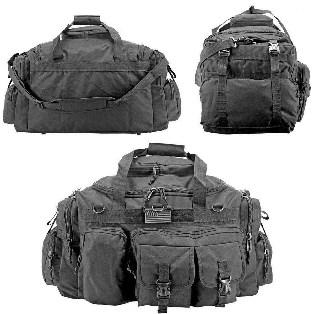 Black Tactical Multi-Pocket Duffel R6280