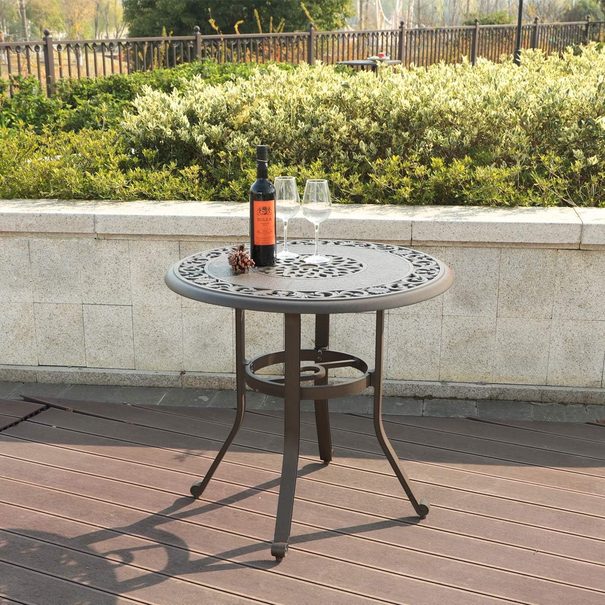 32 in Cast Aluminum Round Bistro Table S329