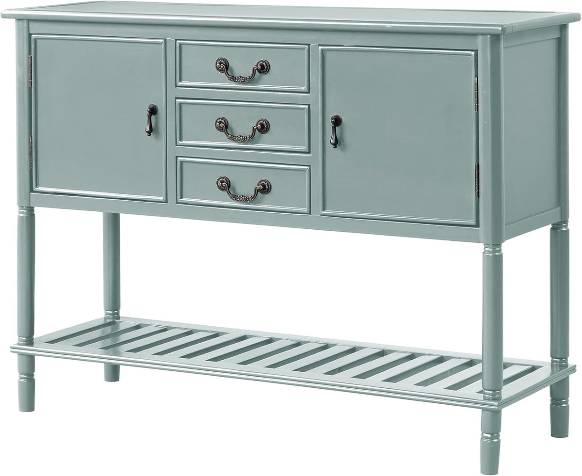 Solid Wood Console Table with 3 Drawers, 2 Cabinet and 1 Shelf F93453